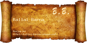 Ballai Barna névjegykártya